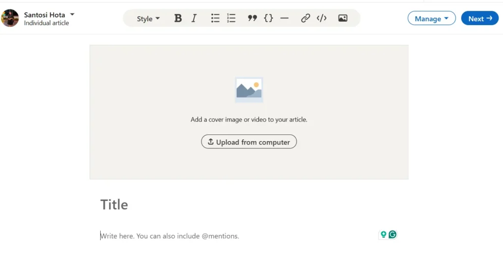 Linkedin added video cover